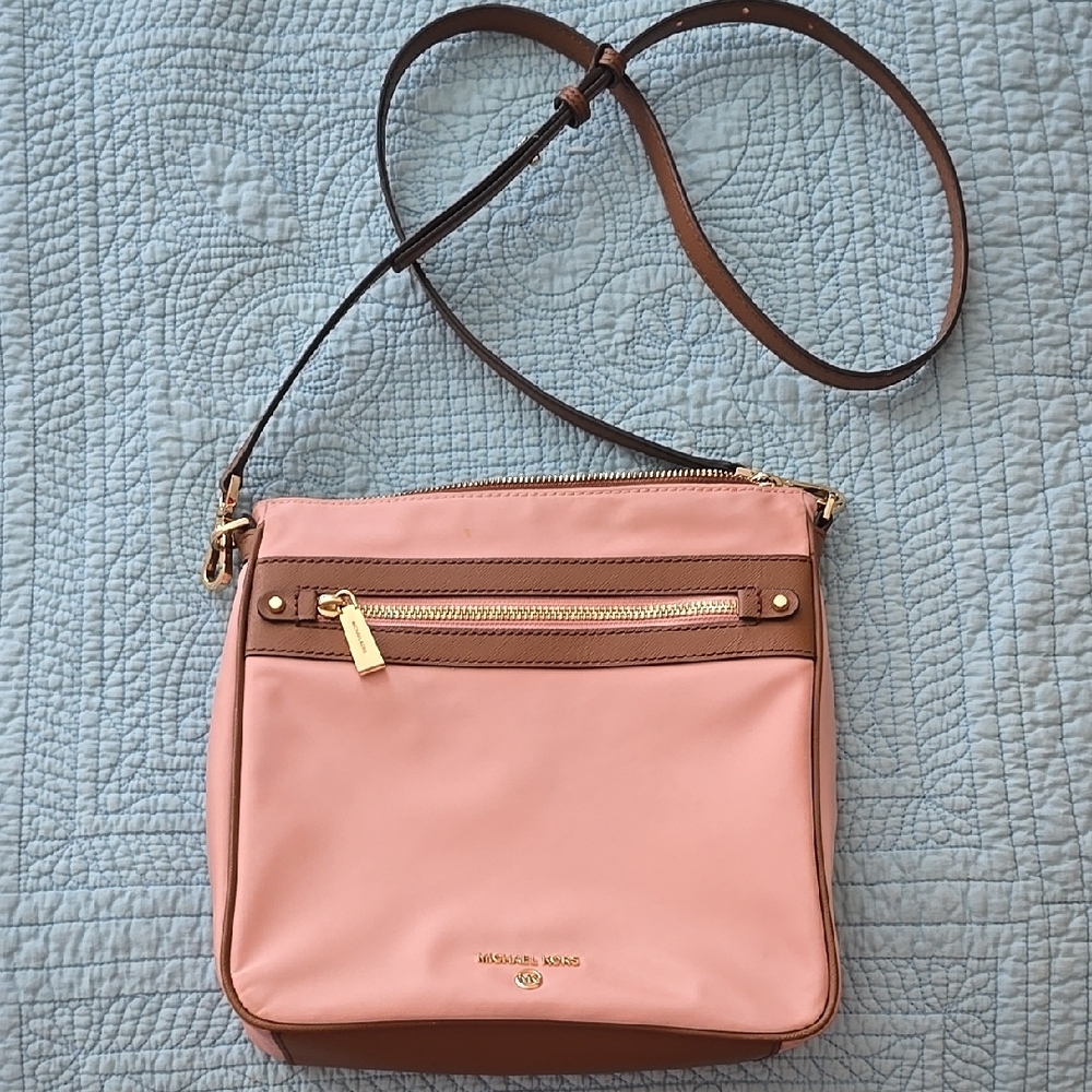 Michael Kors Pink and Brown Crossbody Bag